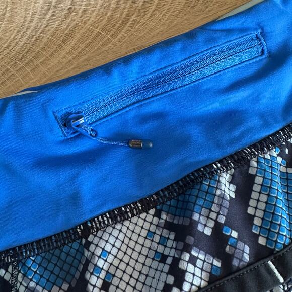 Lululemon Speed Short Mini Ziggy Snake Caspian Blue Pipe Dream 6 - Picture 6 of 9